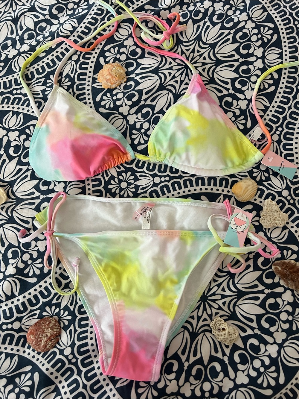 Ardene Neon Tie-Dye Triangle Bikini Set
